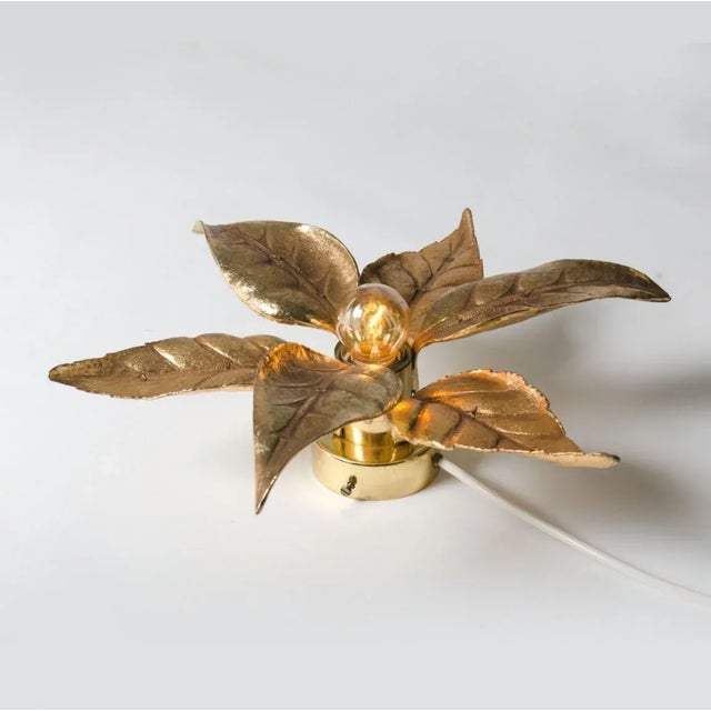 Brass Flowers Wall Lights from Willy Daro, 1970s For Sale - Image 6 of 13