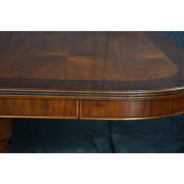 Late 20th Century Handmade English Regency Style Walnut Burl Double Pedestal Banquet Dining Table 11' For Sale - Image 6 of 18