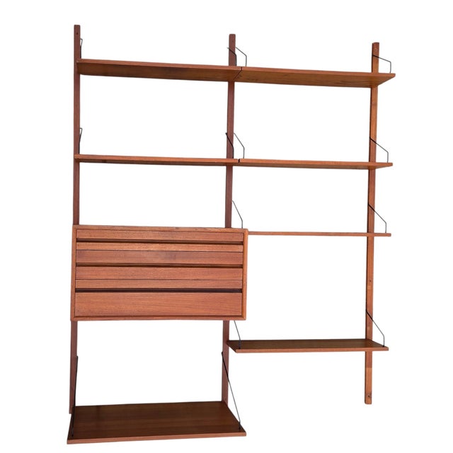 1950s 1950 Poul Cadovius Design Wall Mounted Shelf Modular Royal System Teak Cado Unit For Sale - Image 5 of 17