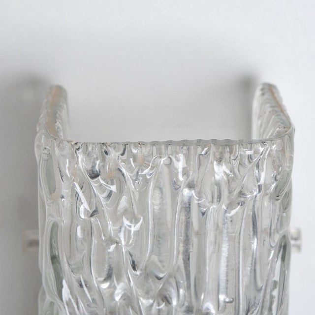 1960s Clear Wave Glass Wall Lights attributed to J.T. Kalmar, Austria, 1960s For Sale - Image 5 of 13