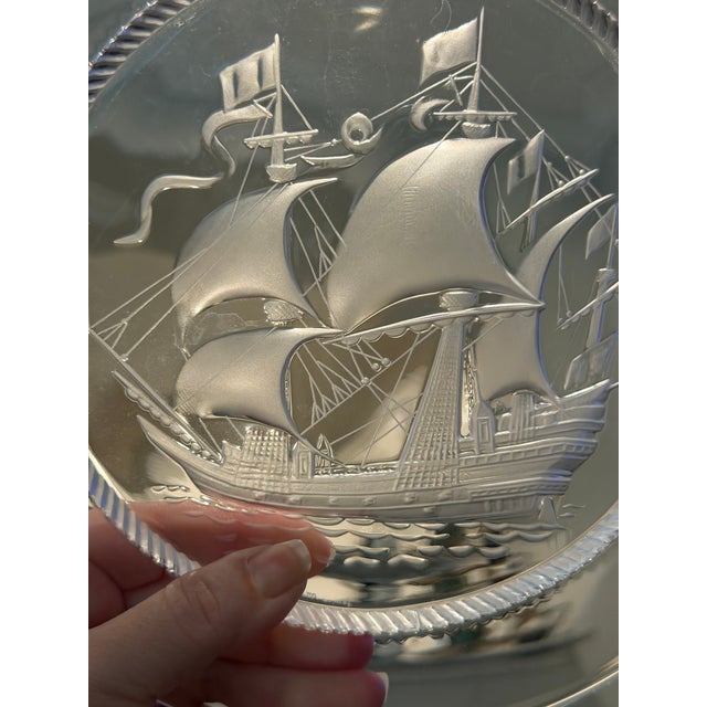Vintage Lalique France Crystal Sailing Ship Plates, Set of 3 For Sale - Image 10 of 10