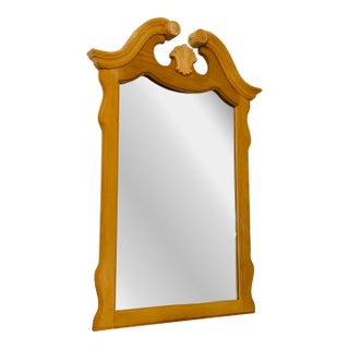 Vintage Hand-Carved Chippendale Style Solid Wood Wall Mirror 33.25”x48”x2.75” For Sale