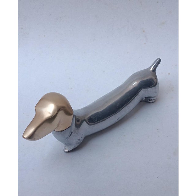 Brutalist Brutalist Brass and Aluminium Teckel Dog Figure, 1970s For Sale - Image 3 of 8