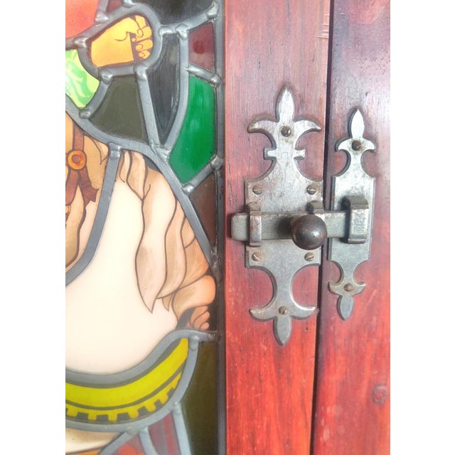 Stained Glass Window with Lighting For Sale - Image 4 of 6