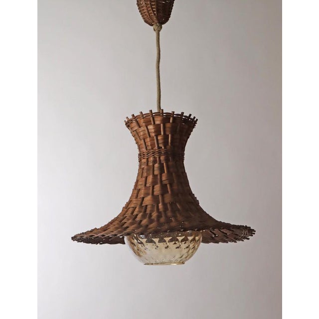 Modern Mid-Century Tulip Lamp in Woven Wood and Willow from Peill & Putzler, 1960s For Sale - Image 9 of 18