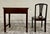 Antique American Empire Mahogany Writing Desk With Lyre Back Needlepoint Chair For Sale - Image 9 of 13