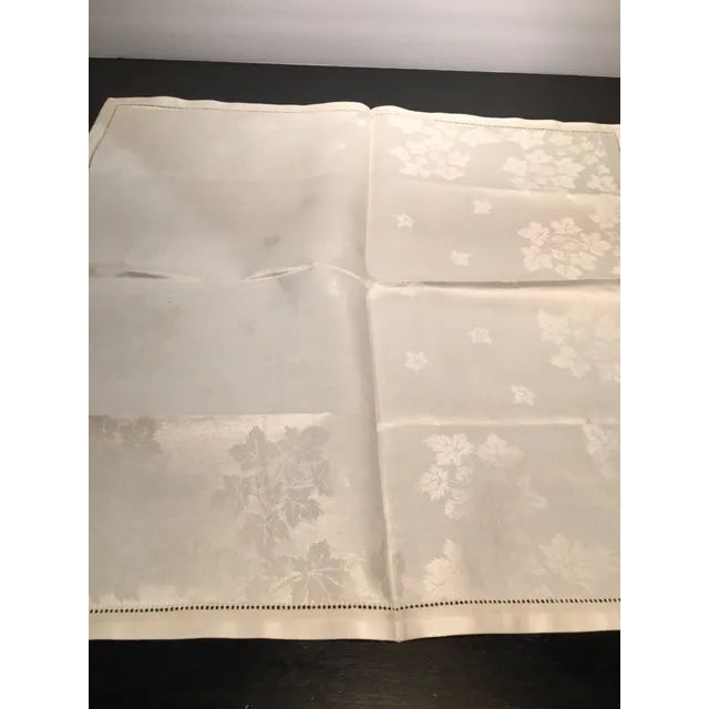 Late 20th Century Vintage Linen Damask Napkins - Set of 11 For Sale - Image 5 of 11