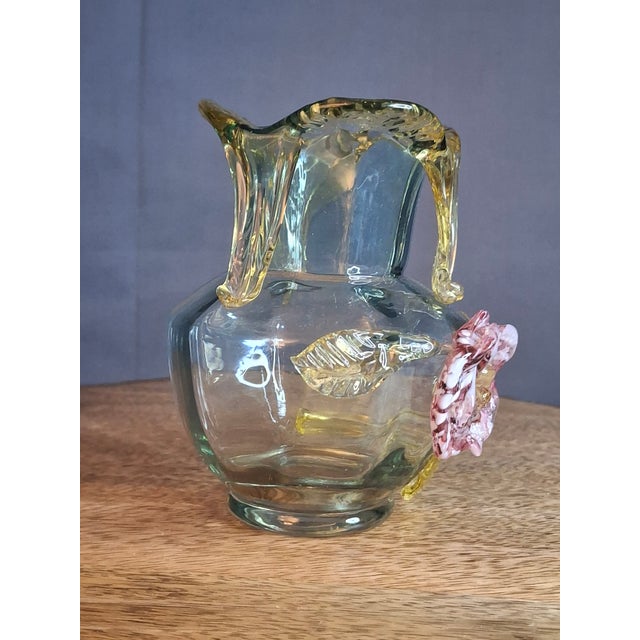 Rare Stevens & Williams Manganese Uranium Glass Bud Vase Applied Rose and Rigaree Feet C 1880 For Sale - Image 14 of 18