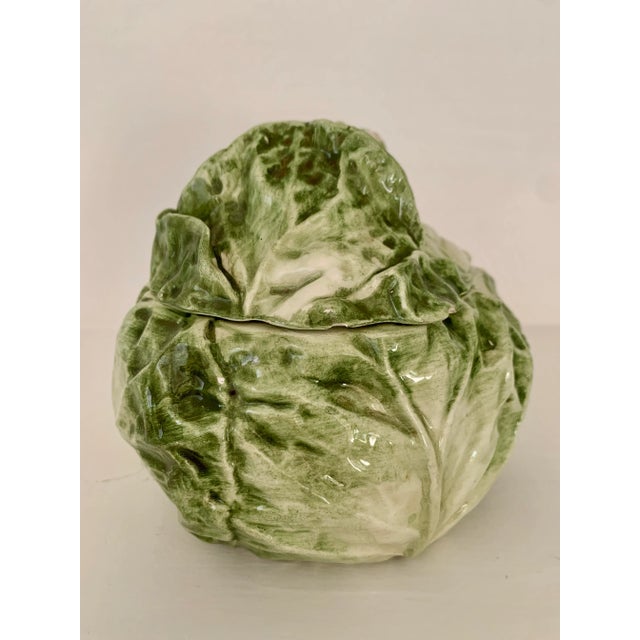 VIETRI Vietri Italy Cabbage Lidded Leaf Bowl For Sale - Image 4 of 7