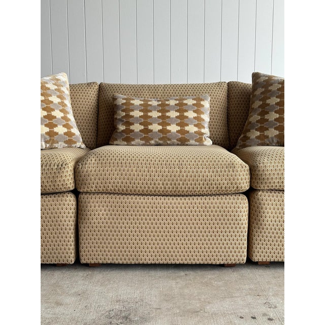 Modernist Diamond-Jacquard Sofa Attributed to Charles Pfister for Knoll, 1970s For Sale In Greensboro - Image 6 of 18