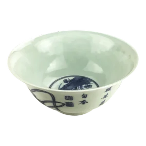 Antique Chinese Blue and White Rice Bowl