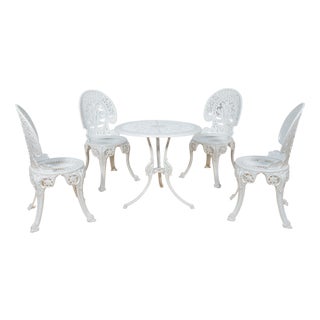 Victorian Aluminium Garden Dining Set, United Kingdom, 1950s, Set of 5 For Sale