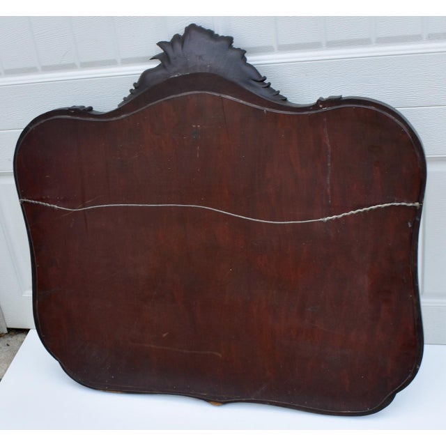 Antique Carved Mahogany Victorian Style Oval Wall Mirror W/Carved Love Birds For Sale In Philadelphia - Image 6 of 14