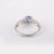 Metal Trillion Cut Sapphire Birthstone Engagement Ring With Diamonds Size 7 For Sale - Image 7 of 13