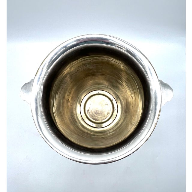 Large French Art Deco Champagne Cooler in Silver-Plated Brass, 1930s For Sale - Image 13 of 15