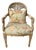 Vintage Italian Neoclassical Giltwood Bird Arm Chair With Botanical Floral Upholstery For Sale