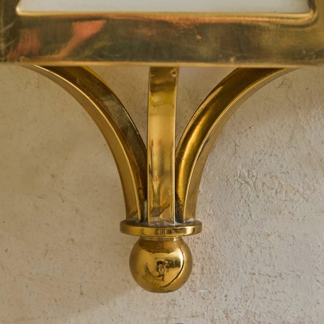 Pair of French Brass Starburst Motif Sconces, 1950s For Sale In Chicago - Image 6 of 11
