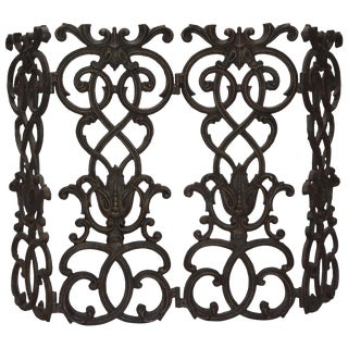 Victorian Cast Iron Fireplace Screen For Sale