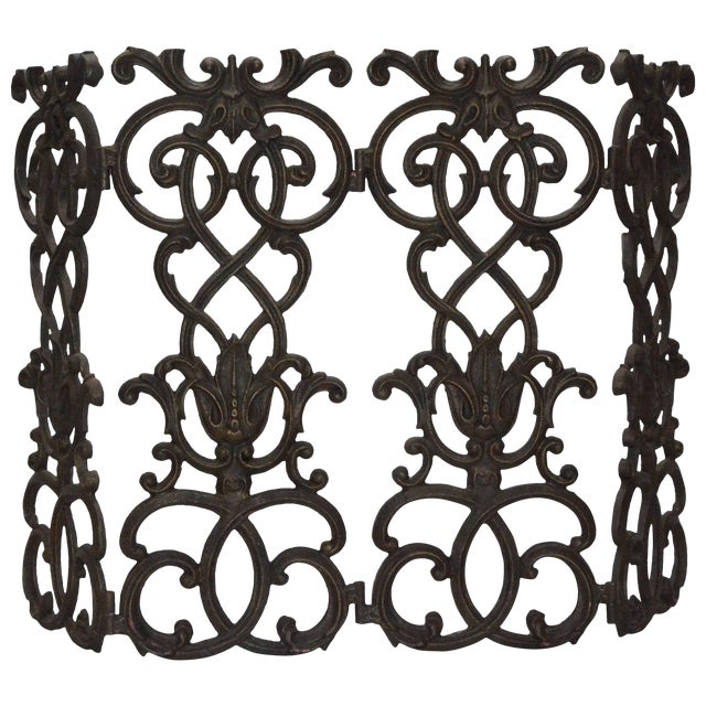 Victorian Cast Iron Fireplace Screen For Sale