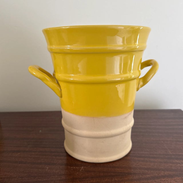 Late 20th Century Yellow Earthenware Planter For Sale - Image 4 of 9