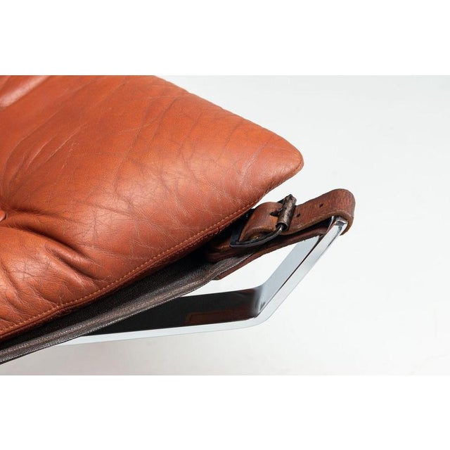 Falcon Lounge Chair Leather and Metal by Sigurd Ressell for Vatne Møbler, 1970 For Sale - Image 14 of 17