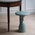 Round Sage Green Side Table with Baluster Detailing Metal For Sale - Image 4 of 5