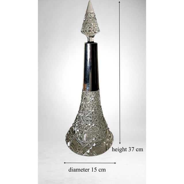 Biedermeier Large Bohemian Crystal Perfume Bottle With German Sterling Silver For Sale - Image 18 of 18