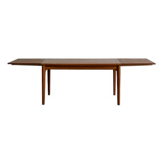 Vintage Rectangular Extendable Teak Dining Table Mid-Century Modern 1960s For Sale