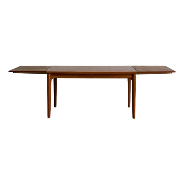 Vintage Rectangular Extendable Teak Dining Table Mid-Century Modern 1960s For Sale