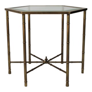 Mastercraft Hexagon Bamboo-Style Side Table For Sale