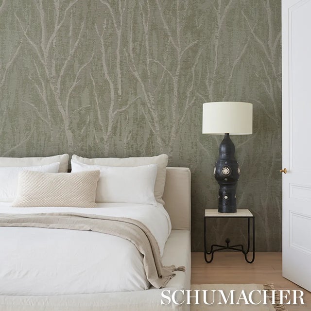 2020s Schumacher Komorebi Wallpaper In Illuminated Forest For Sale - Image 5 of 5