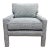 Newly Upholstered Vintage MCM Parsons Chair in Rich Blue Tweed For Sale