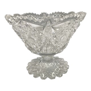 Crystal Saw Tooth Cut Bowl For Sale