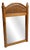 Large Antique English Rustic Pine Farmhouse Wall Mirror with Arched Wicker Panel For Sale