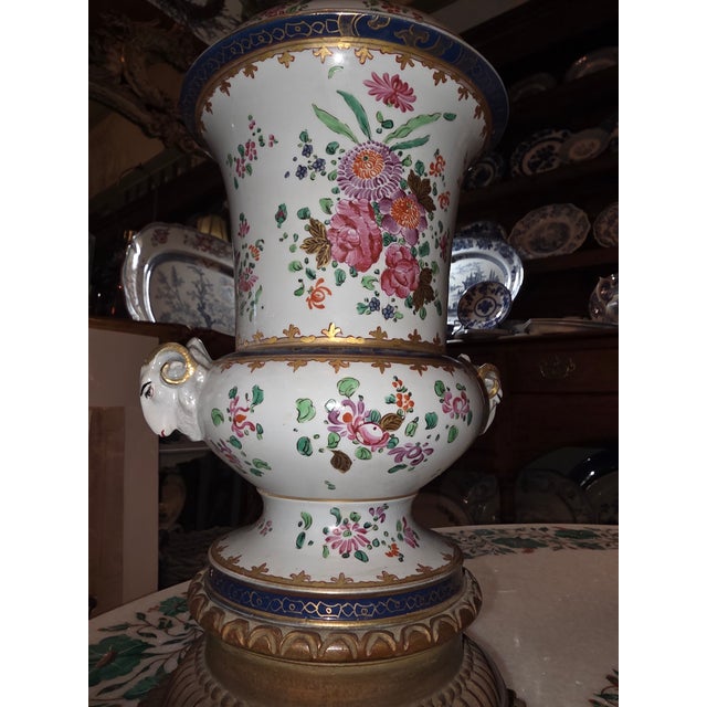 Antique Samson Porcelain Urn Lamp For Sale - Image 10 of 15
