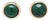Malachite Bezel Studs, 14k Yellow Gold, Length 5 Mm, Dainty For Sale