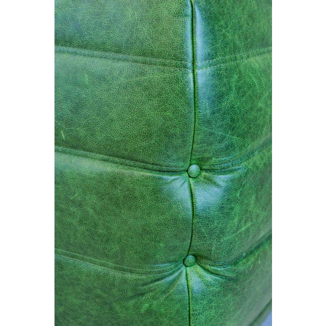 Togo Sofa in Green Leather by Michel Ducaroy, 1970s For Sale - Image 15 of 17