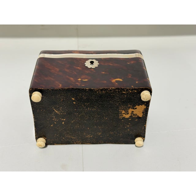 Dutch Dome-Top Faux Tortoiseshell Tea Caddy With Mounts, Circa 1830 For Sale - Image 10 of 10
