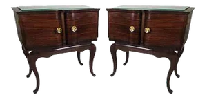 Chippendale Side Tables or Nightstands, 1940s, Set of 2