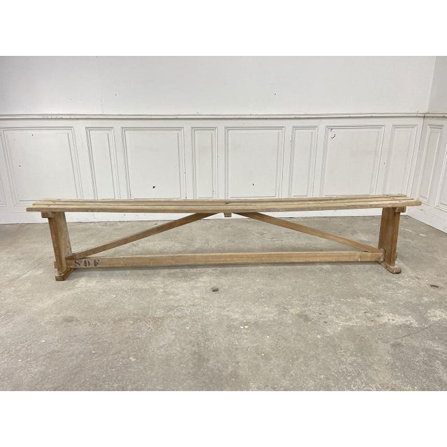 Vintage Slatted Benches in Beech, 1930s, Set of 2 For Sale - Image 10 of 14
