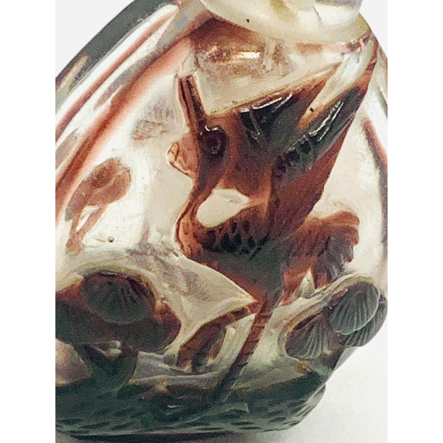 Early 20th Century Antique Chinese Carved Overlay Peking Glass Snuff Bottle For Sale - Image 9 of 13