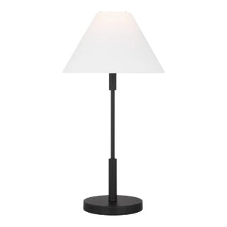 Visual Comfort Studio Porteau Medium Table Lamp in Midnight Black For Sale