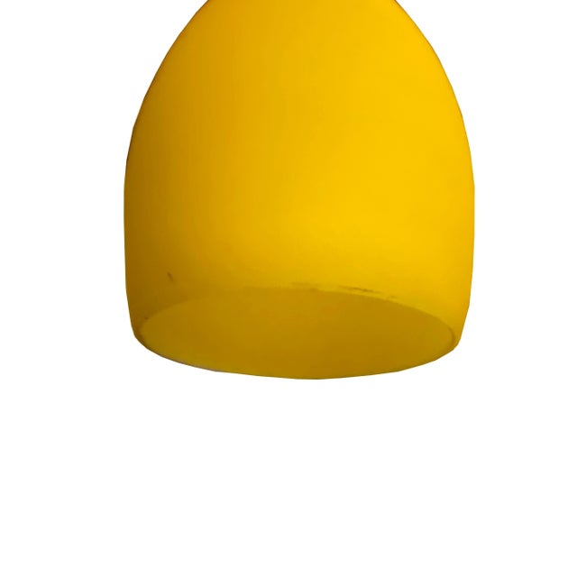 Metal Spot Monopunto Yellow Glass Pendant, Italy, 1980s For Sale - Image 4 of 5
