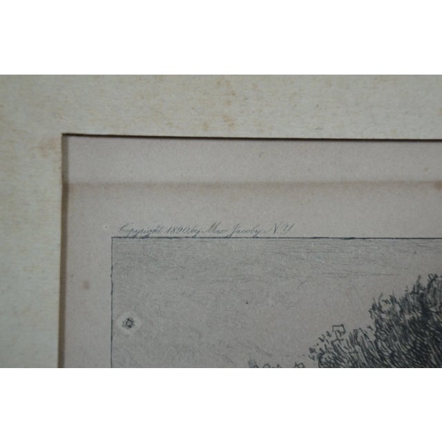 Antique James J Calahan Signed Panaramic Water Mill Riverscape Etching 25" For Sale - Image 9 of 12