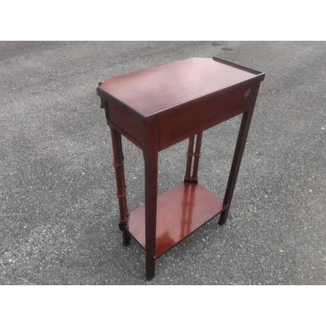 Brown Mid 20th Century Vintage Bombay Company Faux Bamboo Accent Table For Sale - Image 8 of 9