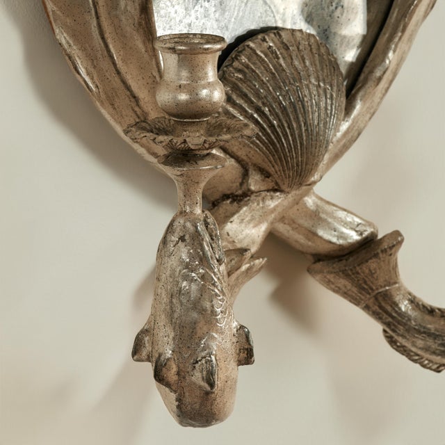 Vintage Pair of Wall Sconces With Fish and Seashells For Sale - Image 10 of 12