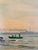 Sky Blue Antique Signed Sailing Ship Seascape Oil Painting For Sale - Image 8 of 13