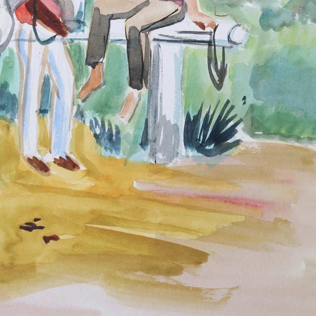 Yves Brayer, Guardians with Horses in the Camargue, 1950s, Gouache on Paper For Sale - Image 18 of 18