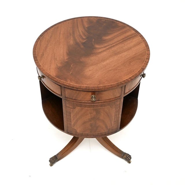 1930s Antique Regency Revolving Drum Table, 1930s For Sale - Image 5 of 10