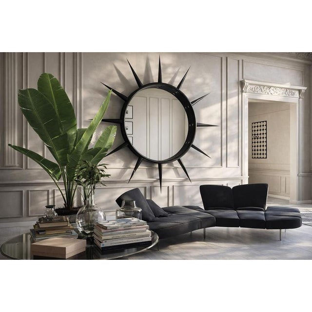 Contemporary Punk Silver Maxi Sculptural Wall Mirror by GTG Design Couture For Sale - Image 3 of 11